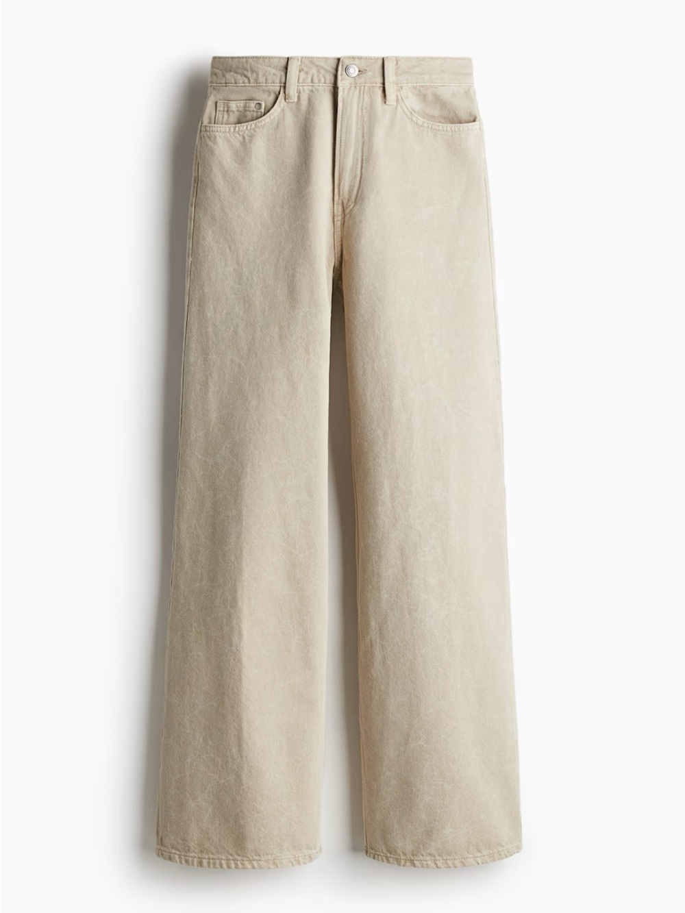H&M Wide-Leg Jeans in Light Beige